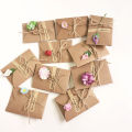5/10pcs Handmade Dry Flower DIY Kraft Paper Invitation Greeting Card Inner Paper With Ribbon Envelope Seals Wedding Favors.