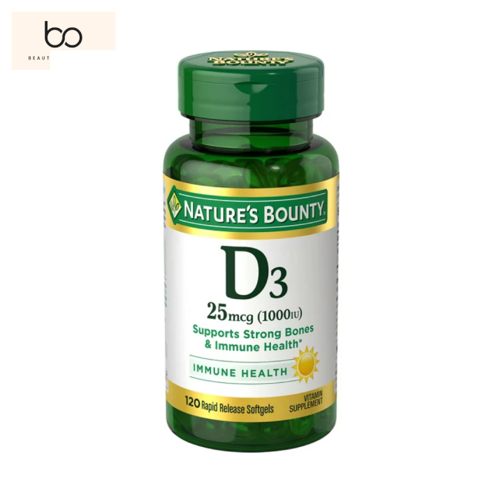 Nature's Bounty Vitamin D3 1000 IU 25 mcg - 120 Rapid Release Softgels