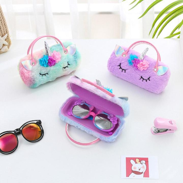 Unicorn Plush Eye Glasses Cute Case Glasses Pocket Reading