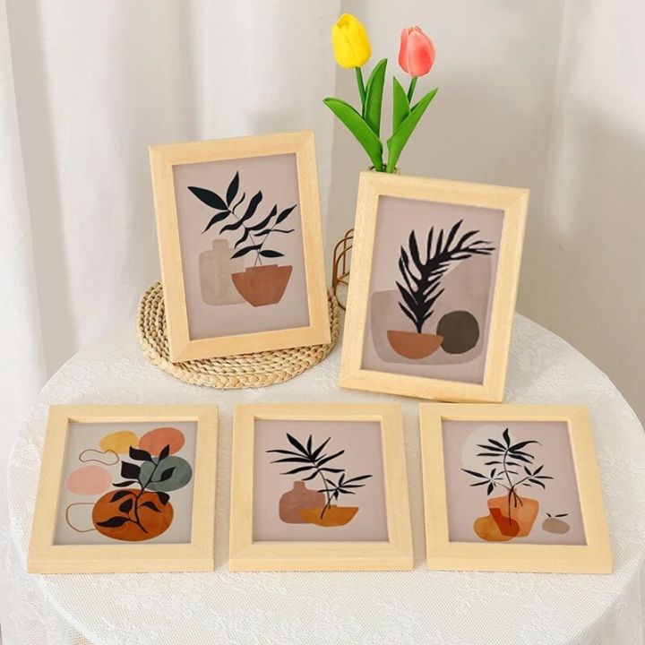 Ins Art Illustration Nordic Decorative Painting Flower Character Photo Frame Creative Living Room Ornament Table Decor for room