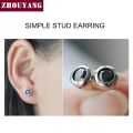 Simple Green Crystal OL Style Rose Gold Color Stud Earrings Colorful Gift For Women and Men Top Quality ZYE633. 