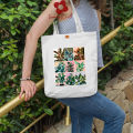 SamiaCrafts Versatile Canvas Tote Bag with Zipper for Women – Perfect for University, College, and Everyday Use.