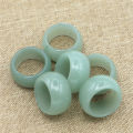 Natural Stone Smooth Finger Engagement Ring Green Aventurine Jewelry Wedding Set For Women Men Wholesale Bands Party 15MM 20#.