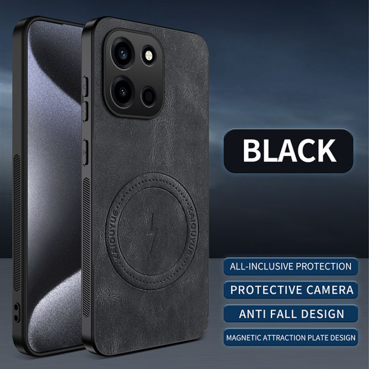 lthmy for OnePlus Nord 6 Supports Magnetic Wireless Charging Casing Retro Leather Phone Case Protection Shockproof Soft Bumper Cases Back Cover