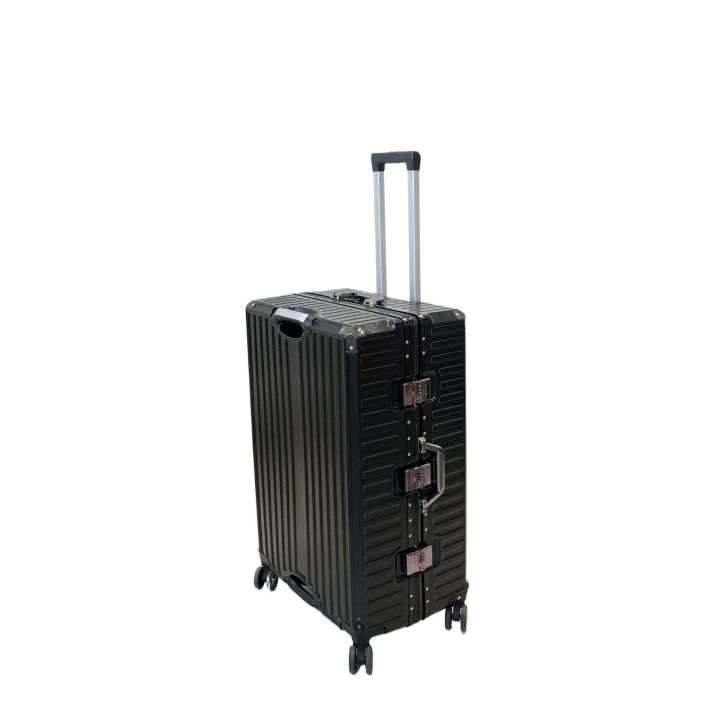The Aluminum-Style Latch Luggage - Metallic Gunmetal Gray