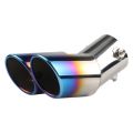 1xUniversal Exhaust Muffler Pipe End Stainless Steel Car Round Mouth Double Pipe Tail Pipe Car Tail Throat Exhaust Pipe. 