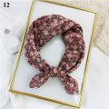 Print Square Scarf Cotton Linen Headscarf Small Scarf Floral Handkerchief Bohemia Bandana Hair Bands Head Neck Scarf Hats Decor.