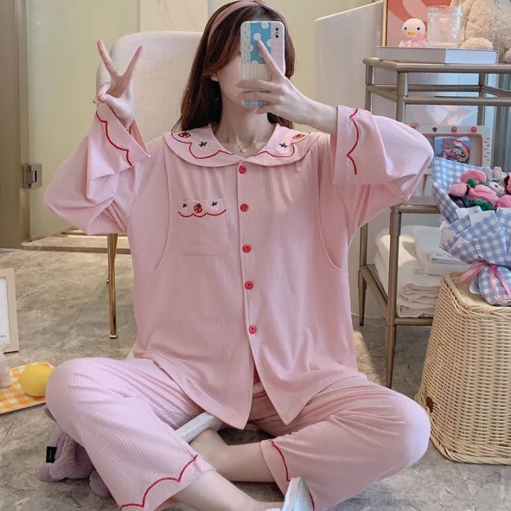 100%25Cotton%20Pajamas%20for%20Pregnant%20Women%20Spring%20and%20Autumn%20Confinement%20Clothing%20Postpartum%20Maternal%20Feeding%20Nursing%20Wear%20Summer%20and%20Autumn%20Homewear%20Suit%20-%20Image%205