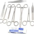 Set Of 9 Pcs Student Basic Comprehensive Instruments!scissors ! Needle Holder ! Forceps ! Scalpel Handle +10 Blade.
