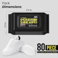 Disposable Shoe Cleaning Wet Wipes For Quick Shine Shoe Shine Cleaning Wipes, 80-Count Portable Pack, Multi-Surface Footwear Cleaner for Sneakers, Athletic and Casual Shoes. 