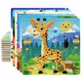 20piece Wooden Puzzle Cartoon Animals Car Letter Number Pattern Jigsaw Puzzles Game Kids Educational Learning Toys for Children. 