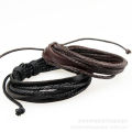 【3C VictoryEagle】Men's Braided Rope Leather Bracelets- Surfer Wrap Multilayer Cuff Elasticity Bracelet-. 