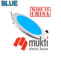 Imported China 6 Watt Round Flat Panel Blue Color Conceal Down led light Recessed False Ceiling 6W. 