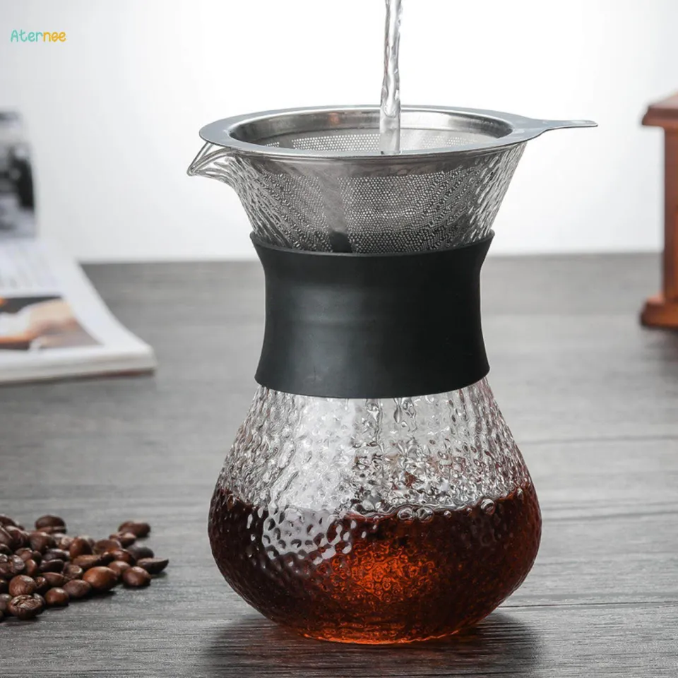 Portable Pour Over Coffee Maker, High-Temperature Resistant Glass