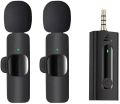 K35 Dual Wireless Microphone  3.5mm  with ANC Active  Noise Cancelling Aux Receiver, Omni directional, 5 Hour Battery Life, Compatible with Cameras and Smartphones Dual Mic, Single Receiver BD Best Product  By Gadget -X. 