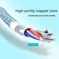 Original 65W USB Type C Fast Charger Date Cable For iPhone 14 13 12 11 Pro Max 180 Rotating Game Lightning Quick Charging Cable.