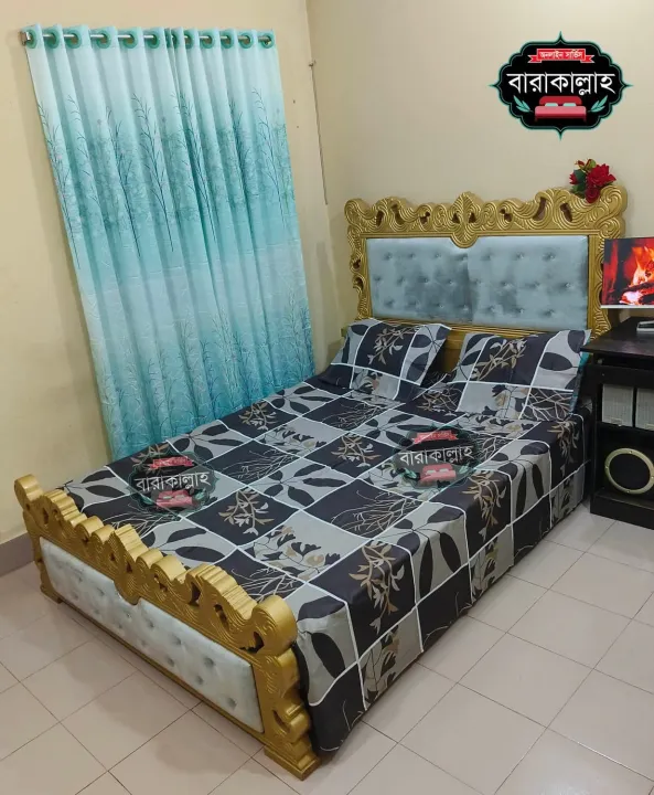 double%20King%20Size%20Bed%20Sheet%20Set%20with%20Pillow%20Cover%20Chador%20set%207.5%C3%978.25%20feet%20Full%20Cotton%20Fabric%20-%20Image%204