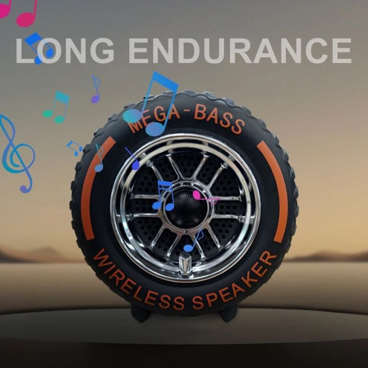 Bluetooth Speaker audio with LED Music Player Car Wheel Shape Wireless ...