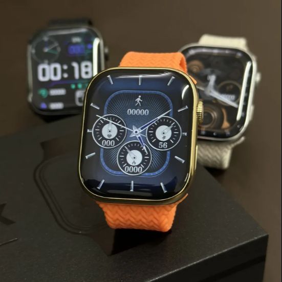 WS-S9 MAX Smartwatch with AMOLED Display and 2 Strap – Orange Color