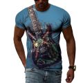2023 Men's Guitar Graphic Fashion Taste T-Shirt Summer Casual Personality Creative O Neck Short Sleeve 3D Printing Fashion.