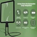 Multifunctional Hands Free Book Reading Magnifier Flexible Rechargeable Large Page Magnifier with Ultra-Bright LEDs for Seniors Sewing Cross Stitch Full Book Page Magnifier. 
