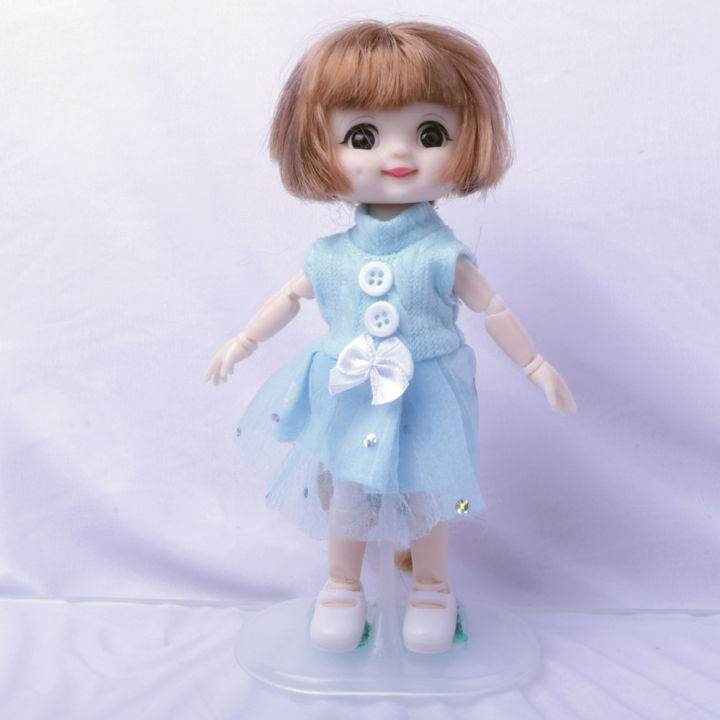blue%20dress%20BJD%20doll%20with%2013%20Movable%20Joints%20Doll%206%20Inch%20Makeup%20Cute%20Brown%20blue%20Eyeball%20Dolls%20with%20Fashion%20Dress%20for%20Girls%20Toy%20-%20Image%205
