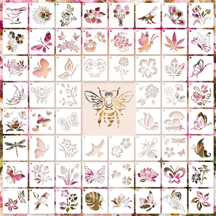 60%20Pieces%20Painting%20Template%20DIY%20Craft%20Template%20Drawing%20Stencils%20Reusable%20Wall%20Stencils%20for%20Painting%20for%20Wall%20Home%20-%20Image%208