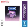 Durex Intense Stimulating With Desirex Gel Dotted and Ribbed Condom - 3Pcs Pack.
