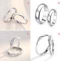 1Pair Couple Ring Crystal Diamond Wedding Engagement Jewelry Adjustable Rings WANNA.