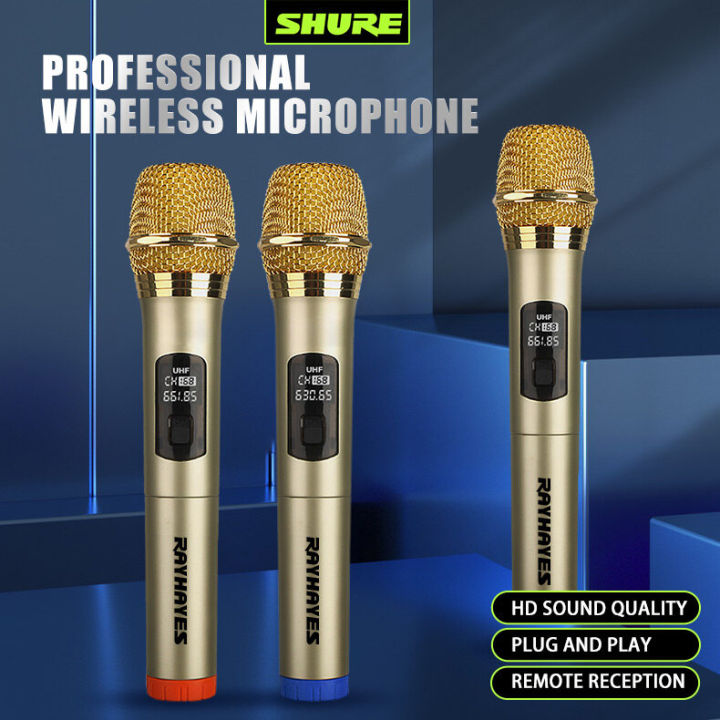 RAYHAYES%20Professional%20Wireless%20Microphone%20Original%20UHF%20Dual%20Handheld%20Karaoke%20Wireless%20Microphone%20with%20Receiver%20Mikrofon%20-%20Image%202