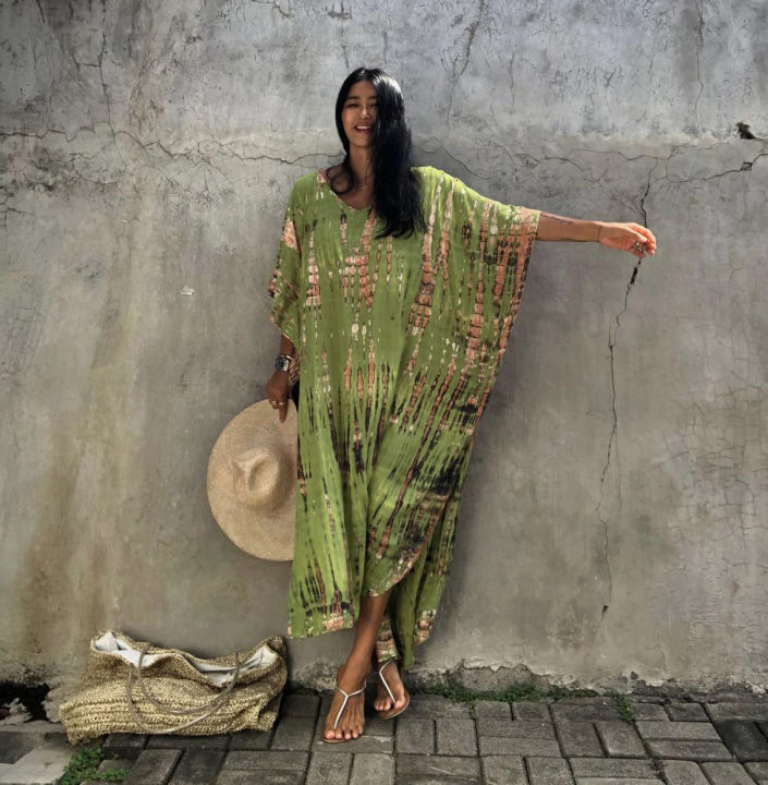 Plus%20Size%20Boho%20Cover%20Up%20Loose%20Dress%20Women%20Summer%20Tie%20Dye%20Kaftan%20Print%20Striped%20Bat%20Sleeve%20V%20Neck%20Split%20Maxi%20Beachwear%20Dress%20House%20Foocus%20-%20Image%206