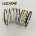 H Aijia Xiaohongshu recommends enamel round letters epoxy glue color plain circle titanium steel bracelet wholesale cross-border e-commerce. 