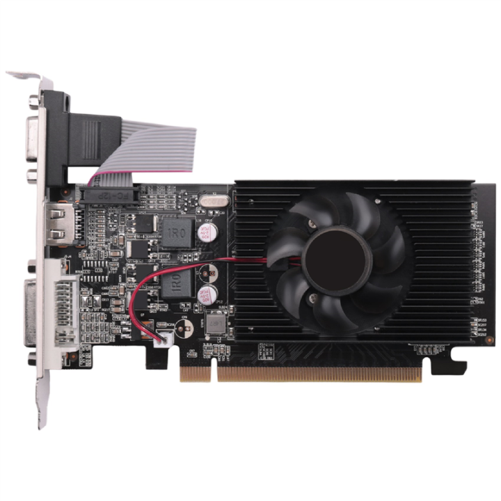 Scheda Grafica Glayent GT210 1GB DDR2 PCIE 2.0 – GPU Desktop Con Uscite DVI E VGA, 64 Bit, Basso Consumo