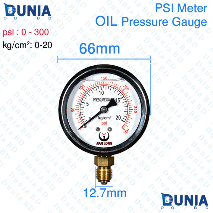 Glycerin Filled Compound Pressure Gauge 2.5 Inch Dia 1/4 NPT Lower Mount 30,15,30, 60,100,160, 200,300 Psi 0-20 kg/cm²  0-20 Bar