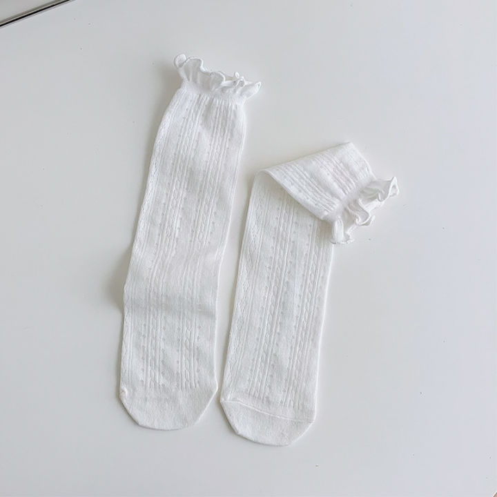 White%20lace%20pile%20socks%20for%20women%20in%20summer%20thin%20cotton%20Japanese%20net%20red%20socks%20fungus%20edge%20jk%20mesh%20stockings%20-%20Image%206