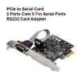 PCIe to Serial Card 2 Ports 1 Ports Com 9 Pin Serial Ports RS232 Expansion Card Adapter. 