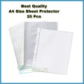 Sheet Protector A4 size Transparent Good Quality From Import China (25 pcs). 