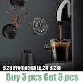 3PCS Reu  Coffee Capsules Cup With Spoon Brush Black Refillable Coffee Capsule Refilling Filter Coffeeware Gift. 