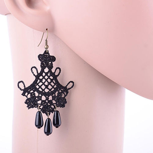 Retro%20Vintage%20Halloween%20Black%20Lace%20Tassel%20Statement%20Dangle%20Hook%20Earrings%20Jewelry%20-%20Image%205