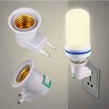 1PC LED Light Holder Bulb Adapter Converter Socket EU Plug PBT PP To E27 ON/OFF White Lamp Base. 
