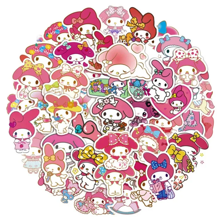 50pcs%20Children%20Stickers%20Cartoon%20Kuromi%20My%20Melody%20Cute%20Decals%20Toys%20for%20Girl%20Laptop%20Kawaii%20Aesthetic%20Anime%20Decoration%20Kids%20Sticker%20-%20Image%202