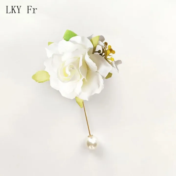 LKY%20Fr%20White%20Roses%20Boutonniere%20Corsage%20Wedding%20Accessories%20Artificial%20Flowers%20Bridesmaid%20Groom%20Buttonhole%20Lapel%20Pins%20Suit%20Brooch%20-%20Image%206