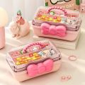 정리함 장난감 정리함 Multi-layer Hairpin Storage Box Cute Girls Jewellery Box Children's Hair Accessories Storage Box Toy Storage Box.