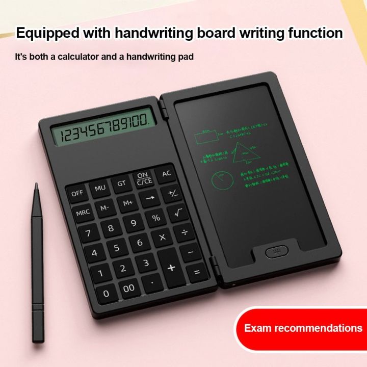 Mini Foldable 12-Digit Scientific Calculators with 5Inch LCD Notepad Writing Pad With Stylus For Students Office MuXiaRe