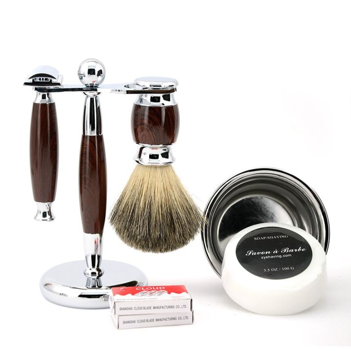 6pcs/kit%20Men%20Shaving%20Brush%20Holder%20Safety%20Razor%20Soap%20Bowl%20Set%20Metal%20Spray%20Paint%20Blue/Wooden/Ivory%20Barber%20Classic%20Grooming%20Gift%20-%20Image%207