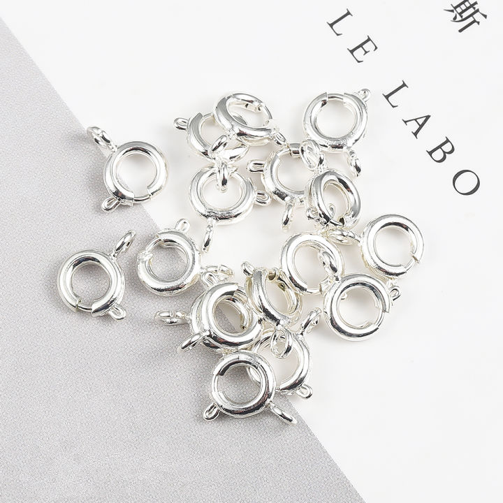 10/20Pcs 6mm Spring Ring Clasp With Open Jump Ring Clasp For