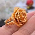 Ethiopia Dubai Rose Gold Color Rings For Women Girls Flower Simple Finger Rings Trend Ring Jewelry Party. 