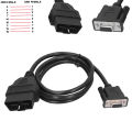 16Pin OBD2 to RS232 DB9 Car Diagnostic Interface Adapter Extension Cable Connector.