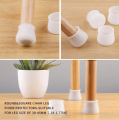 4pcs Silent Chair Leg Covers - White, Non-Slip Silicone Protectors for Tables & Chairs. 