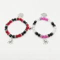 2Pcs/set Spider Superhero Friendship Bracelets Halloween Couple Bracelet Heart Energy Stone Beads Charm Bangle for Women Girl. 